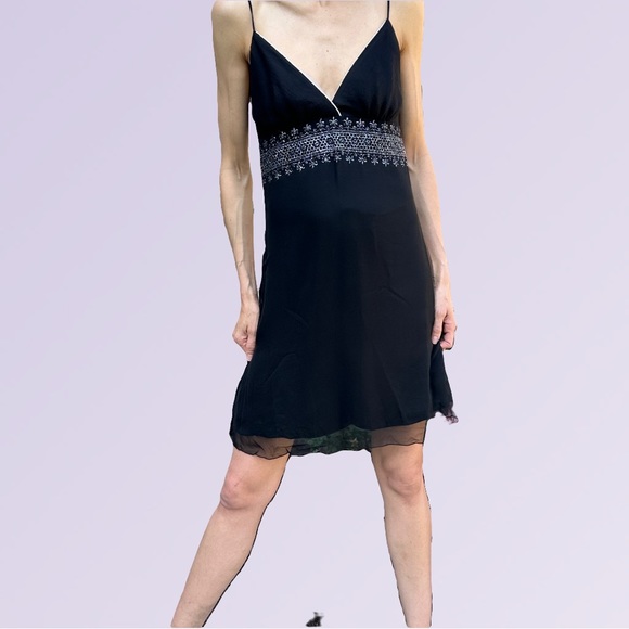 Julie Brown Empire Waist Dress with silver sparkle detail - Picture 2 of 9